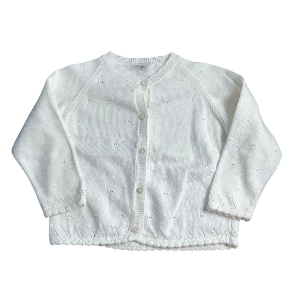 Pepe London White Cotton Light weight cardigan sweater size 3T